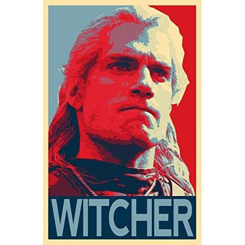 Geralt of Rivia Witcher Pop Art Illustration #3 - Henry Cavill Fantasy Television Video Game Home Decor Poster Print 11x17 inches