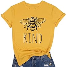 Be Kind Tshirt Women Cute Bee Graphic Shirt Funny Inspirational Teacher Short Sleeve Tees Tops