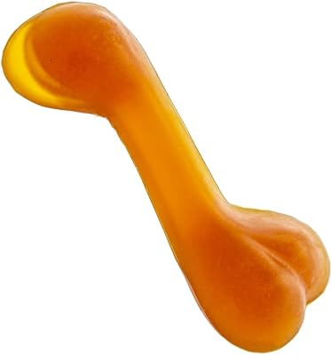 INDIPETS Bone Fetch & Chew Toy for Medium Dogs Durable, Safe, Plant-Derived Toy Made with 100% Natural Rubber | Medium, Natural PN: 60007
