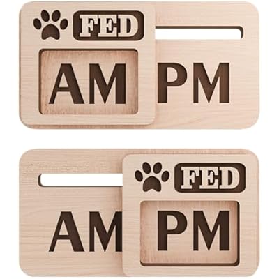 Pet Feeding Tracker Magnet Dog & Cat Feeding Schedule Board | Sliding Reminder to Prevent Double Feeding | Fridge Magnet for Multi-Pet Homes & Families
