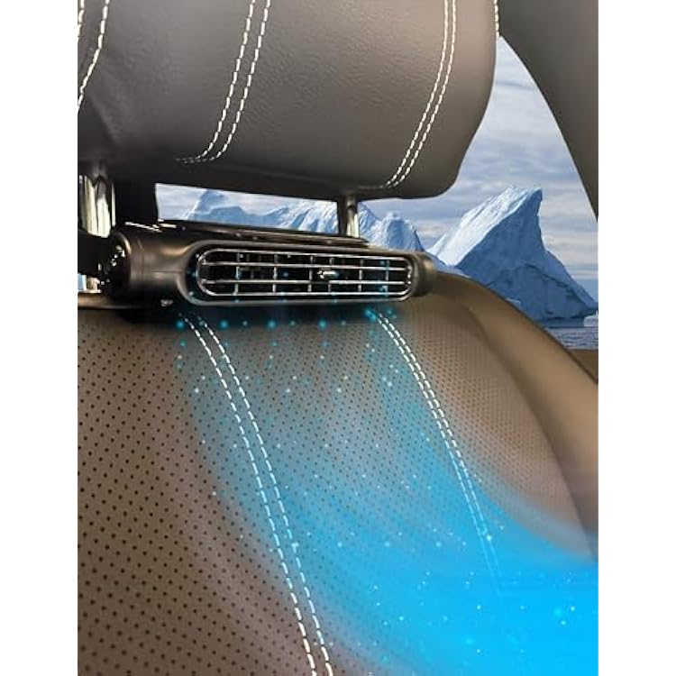 NoSunset USB Car Cooling Fans Back Seats Cooling Fans Multiple Speed Cold Air Blow Adjustable Direction Fan,Black Slient Back Seat Fan for Baby Kids Pets Passengers for Sedan SUV RV Truck