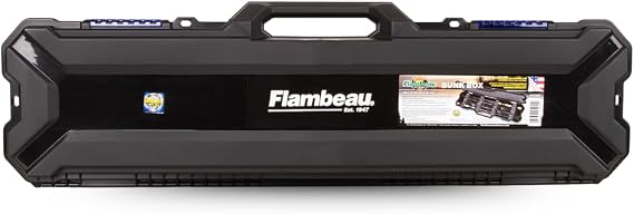 Flambeau Outdoors 4455BB Rod Bunk Box, Portable Fishing Rod Storage, Black | Hard rod case for 2 rods up to 6.5ft. Fits a car trunk for spur-of-the-moment fishing. 40 x 9.5 x 6in interior