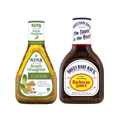 Kens Steak House Variety, 1 Kens Steak House Simply Vinaigrette Caesar Dressing, 16 FL OZ, 1 Sweet Baby Rays Original Barbecue Sauce, 18 OZ, 1 CT