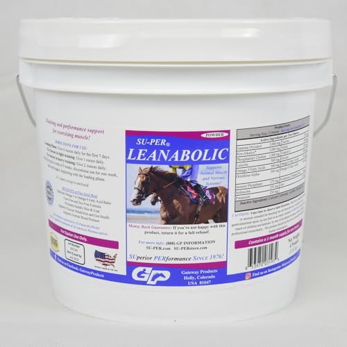 SU-PER Leanabolic Horse Muscle Supplement - Training and Performance Support in Horses - Horse Vitamins and Minerals Supplement - 4 Pound