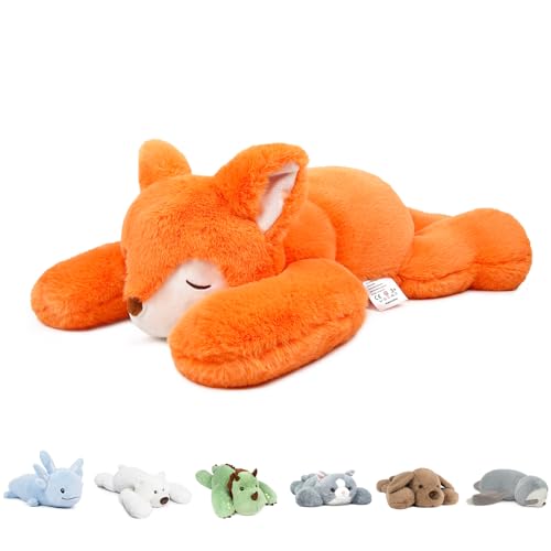 Niuniu Daddy 24 | 5 Pound Fox Weighted Stuffed Animals, Large Fox Sensory Body Pillow Plush Toy, Weighted Lap Animals with Adults Kids & Soft Squishy Fur for Christmas