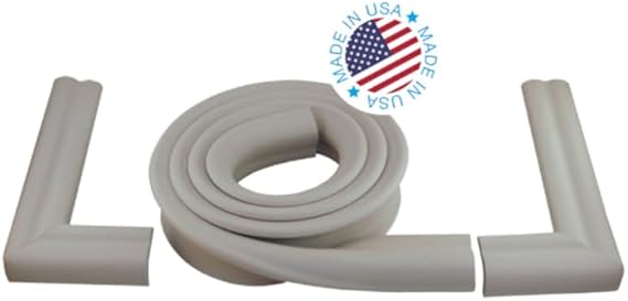 KidKusion Hearth Cushion | Made in USA | Taupe | 8.33 Ft of Padding | Child Safety, Edge and Corner Guard, Baby Proof Fireplace Bumper