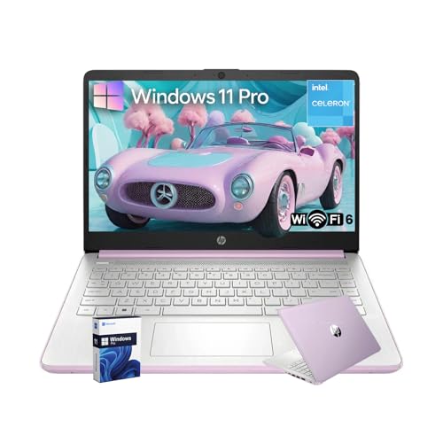 HP 14 Laptop for Business and Students 14 Anti-Glare Display Intel 4-Core N150 Processor Copilot AI Windows 11 Pro 16GB RAM 128GB UFS Wi-Fi 6 Honey Lavender