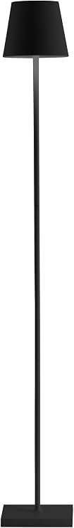 Zafferano, Poldina L Floor, Rechargeable Cordless Floor Lamp, Black | Touch Controls, Suitable for Indoor and Outdoor, Dimmer, 2200-3000 K, Adjustable Height 20.4-48 Inches