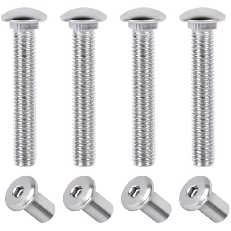 4 Pcs Trailer Hasp Bolt Kit for Trailer Cam Action Hasp, Trailer Hasp Bolt Kit, 2 in Stainless Steel Trailer Hasp Bolt for Cam Bar Lock