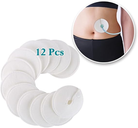 G Tube Button Covers Peritoneal Dialysis Accessories Feeding Tube Pads Peg Ng J Tube Holder Cotton Nursing Pads Nephrostomy Catheter Supplies Support for Adults Soft Reusable G Tube Covers (12 Pack)