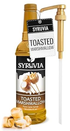 Syruvia Toasted Marshmallow Syrup for Coffee 25.4 Ounces Toasted Marshmallow Coffee Syrup Flavor with pump
