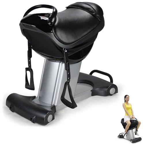 Electric Horse Riding Machine, Booty Training Vibrational Rider, Indoors Plug-in Vibration Platform, Home Gym Workout Machine, Fitness Body Strength Equipment Black