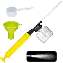 19" Powder Duster Sprayer with Push-Pull Air Pump for Diatomaceous Earth, Delta Dust,Stainless Steel Rod, Transparent Tank, Manual Powder Applicator for Indoor and Outdoor Use (Yellow 250ml(1Set))