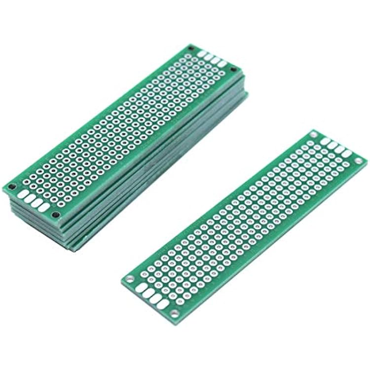 Sscon 20Pcs 2x8cm Double Sided Prototype PCB Universal Printed Circuit Board for DIY Soldering