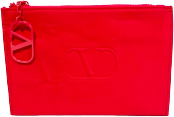 Valentino Red Small Flat Makeup Cosmetic Gift Pouch (7L x 5H) - 9755