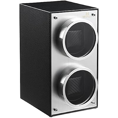 MOZSLY Double Watch Winder for Automatic Watches Slef Winding Box with Quiet Motor 12 Rotation Mode Setting Piano Painting
