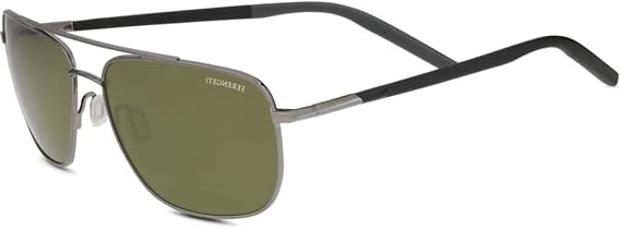 Serengeti Tellaro Rectangular Sunglasses for Men +BUNDLE with ACCESSORY EYEWEAR KIT