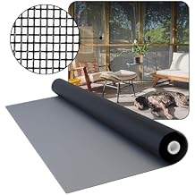 DOCA 96 in x 100 ft Window Screen Mesh - Window Screen Replacement, Fiberglass Mesh Roll for Window, Patio Screen, Porch Screen, or Door - Charcoal