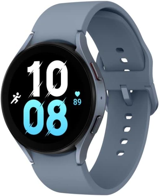SAMSUNG Galaxy Watch 5 44mm Bluetooth Smartwatch w/Body, Health, Fitness and Sleep Tracker, Improved Battery, Sapphire Crystal Glass, Enhanced GPS Tracking, US Version, Blue