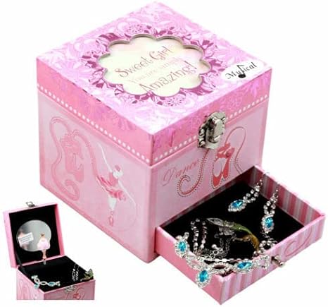 Ebros Gift Cottage Garden Pink Dancing Ballerina Sweet Girl You Are Simply Amazing! Ballet Themed Decorative Jewelry Music Box Playing Swan Lake Tune Belle Papier Collection 4.25" H