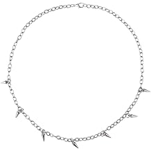 Halloween Punk Rock Rivet Necklace Vintage Y2k Silver Necklaces Gothic Spike Cosplay Costume Accessories Hip Hop Rivet Necklace for Women Men Spike Chain Goth Decor for Hip Hop Cosplay Party