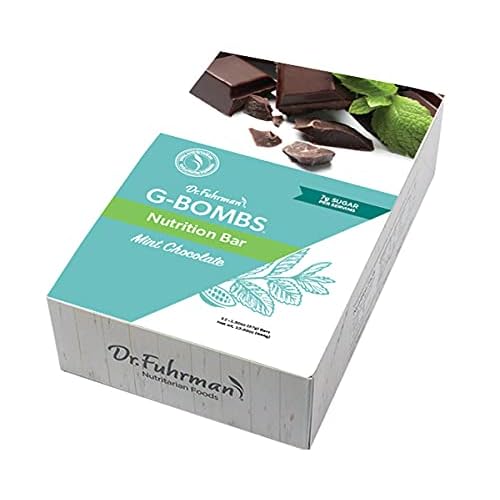 Dr. Fuhrmans G-BOMBS Nutrition Bar Chocolate Mint Flavor Whole Food Plant-Based Superfood Snack with Nuts, Seeds, Greens & Berries Vegan, Gluten-Free, No Added Sugar 12 Count