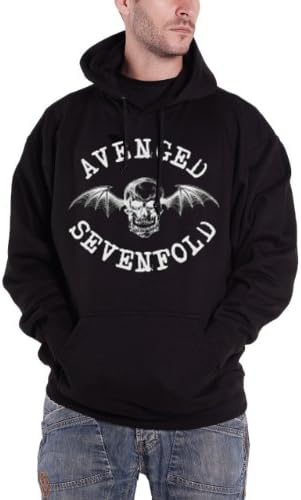 Avenged Sevenfold Mens Logo Long Sleeve Hoodie, Black, X-large