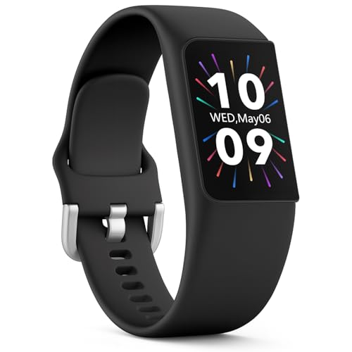 FITVII Mini Fitness Trackers, 1.01 AMOLED Slim Smart Watch with 247 Heart Rate, Blood PressureOxygen Monitor, Sleep & Stress Tracking Fitness Watch, IP68 Waterproof Sport Watch for Women Men Teens