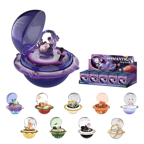 POP MART Romantic Ring Box Series 3 Scene Sets, 10PCs Romantic Ring Blind Box Figures, Random Design Action Figures Collectible Toys Home Decorations, Holiday Birthday Gifts, Whole Set