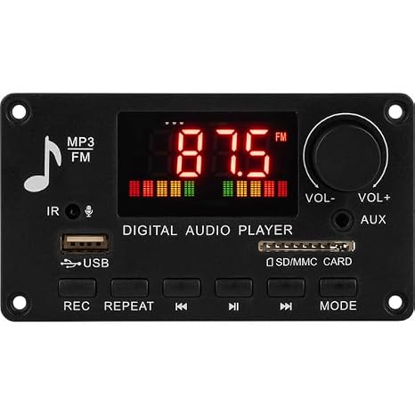 2 x 40W Amplifier Decoder Board with Bluetooth 5.0, FM Radio, MP3 Player and IR Remote