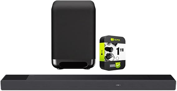 Sony HT-A7000 7.1.2ch Dolby Atmos Soundbar Bundle 7.1" 300W Wireless Subwoofer for HT-A9/A7000 Soundbars and 1 YR CPS Enhanced Protection Pack