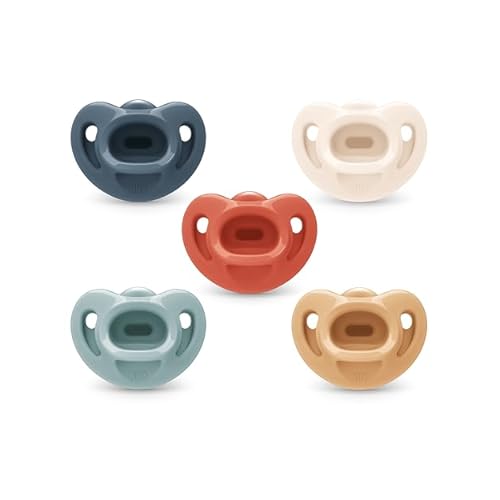 NUK Timeless Comfy Pacifier | 100% Silicone, One-Piece Design | BPA-Free, Gentle on Babys Skin | 5-Pack, for 6-18M