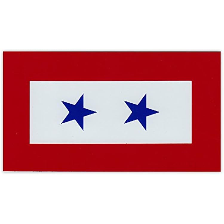 Magnetic Bumper Sticker - Blue Star Service Flag - 2 Blue Stars - United States Military Service - 5.5 x 3