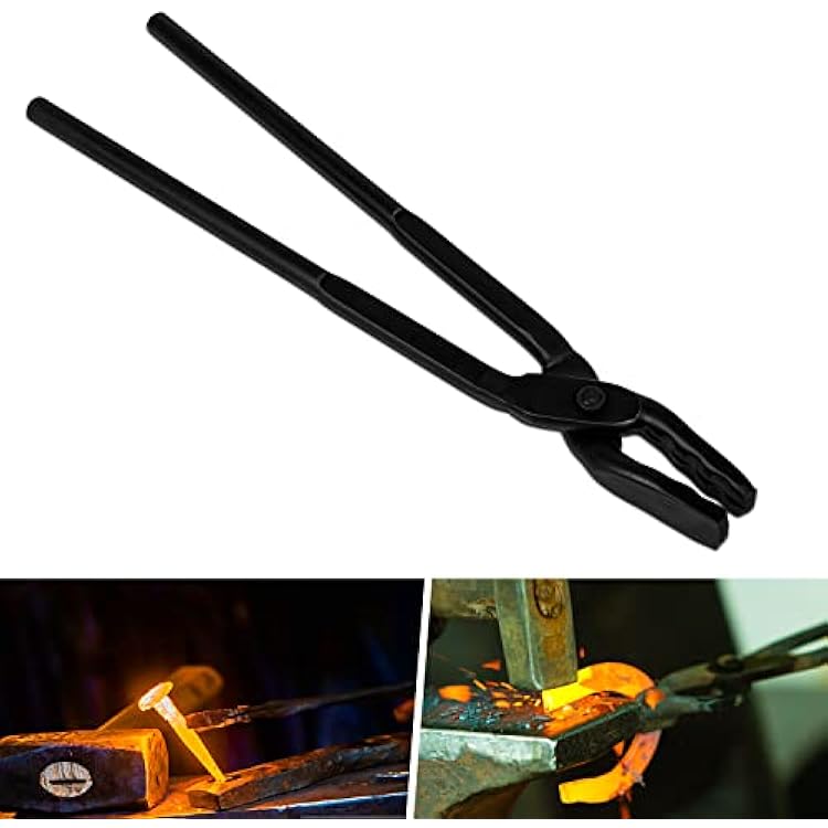 Upgraded Blacksmith Tongs Wolf Jaw Blacksmithing Tongs For Beginner & Seasoned blacksmiths, bladesmiths & Craftsmen 15 in 380mm