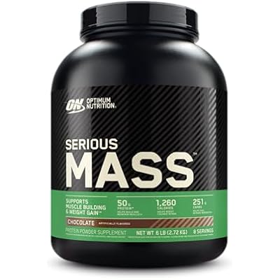 Optimum Nutrition Serious Mass, Weight Gainer Protein Powder, Mass Gainer, Vitamin C and Zinc for Immune Support, Creatine, Chocolate, 6 Pound Packaging May Vary