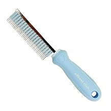 GuineaDad CuddleComb - Pet Brush for Dogs, Cats, Rabbits and Guinea Pigs - Shedding and Grooming Comb with Rubber Grip and Silicone Bands for Molting and Shiny Coats (Long)
