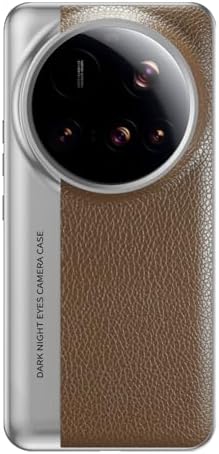 Leather Case for Xiaomi 15 Ultra15 Pro15, Camera Shockproof Protection Plating Phone Cover Slim Fit Business Case Shell,Brown,15 Ultra