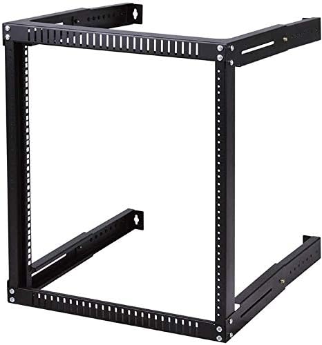 TECHTOO Wall Mount Rack 15U Adjustable Depth Open Frame 19Inch Server Equipment Rack Heavy Duty Patch Panel Bracket Network Equipment Rack (Adjustable 15U)