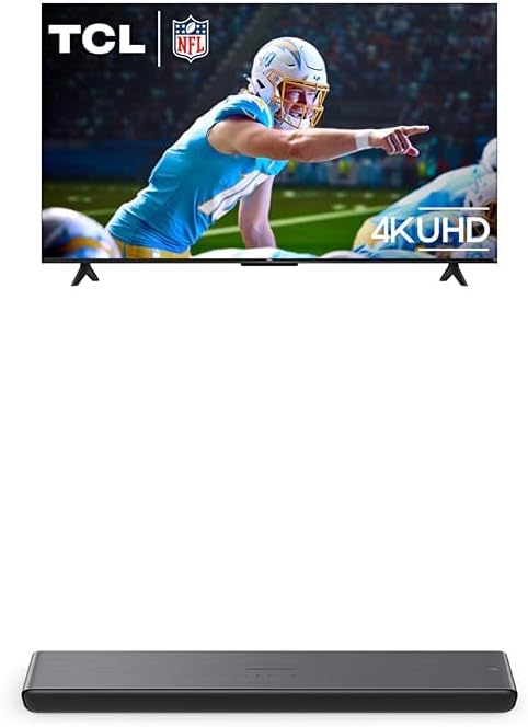 TCL 50-Inch Class S5 UHD 4K LED Smart TV with Fire TV (50S551F, 2024 Model) S45H S Class 2.0 Channel Sound Bar with Dolby Atmos