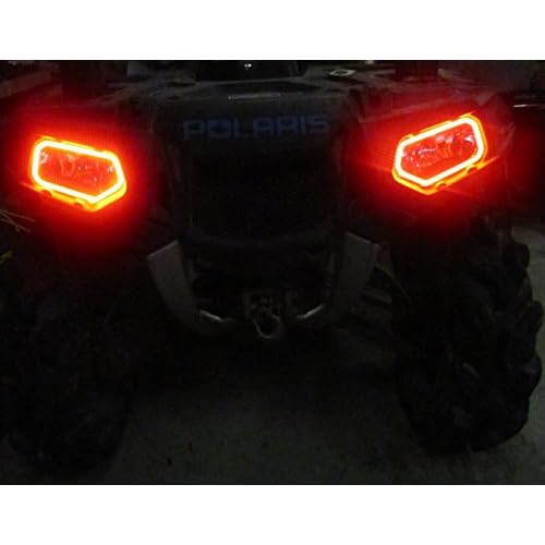 Halo Rings for Headlights Led 2011 Polaris Sportsman 500 570 800 550 850 1000 RED
