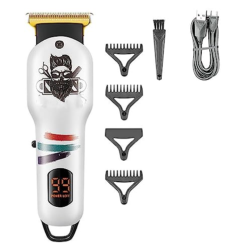 Hair Clippers Mens Hair Clippers, Mens Hair Trimmer Beard Trimmer Professional Hair Clipper Electric Razor Hair Clipper Hairdresser Mens Hair ClippersWhite
