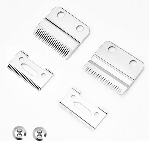 Professional Clipper Replacement Wedge Blades, Compatible with Wahl Precision 2-Hole, Stainless Steel Fixed Blades and Ceramic Moving Blades Pack of 1