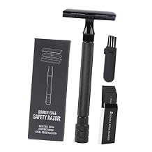 Traditional Manual Shaver Safety Razor for Men Edge Metal Handle Brush Double Edged Blades