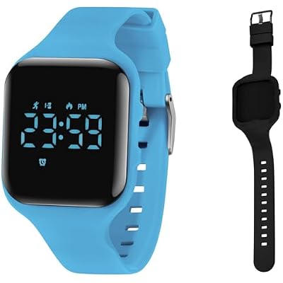 A ALPS LightBlue Square Watch Plus Black Square Strap