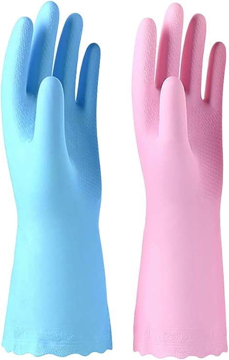Alimat PluS Cleaning Gloves Latex Free, Cotton Flock Liner, Small, 2 Pairs