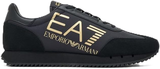 EA7 Men's Big Logo Trainers, Black/Gold