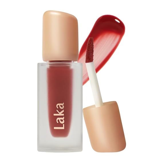 Laka Fruity Glam Tint | Glowing Korean Lip Tint with Hydrating Lightweight Texture | Buildable Color, Non-Sticky High Shine Gloss | K-Beauty Korean Makeup | #104 Cherry, 0.15oz