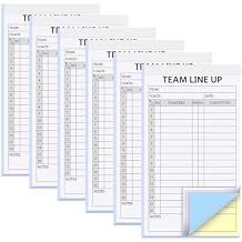 90/180 Sets Baseball/Softball Lineup Cards, 4 Part Carbonless, 16 Player Roster Line up Sheets for Coaches, Team, Sports (3/6 Pads, 4.5 x 8 Inch)