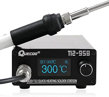 T12-958 Soldering Station DIY STM32 V3.1S OLED Temperature Controller Electronic Welding Iron Tips Handle Aluminum Alloy Case Power Equipments 110V T12 Iron Tips (with K tip, MAX:72W)