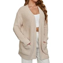 Snuggle Sac Cardigan Sweaters for Women with Pocket Trendy Casual Long Sleeve Tops Open Front Fall Winter Coats